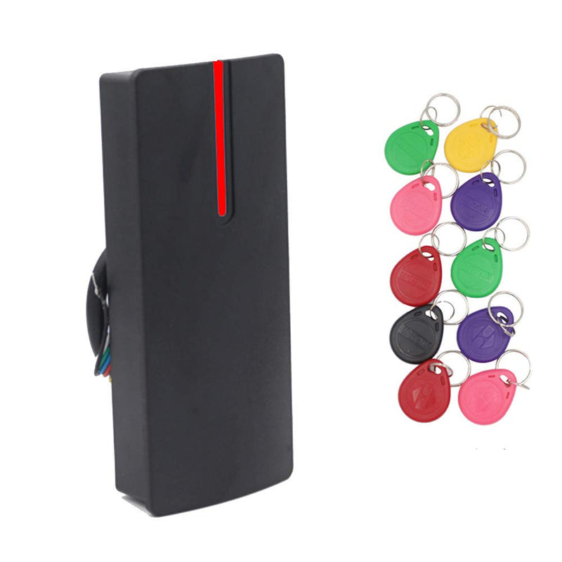No Relay Access Control Reader Proximity Card Reader Wiegand 26/34 Bit Output Door Access Reader Waterproof IP68 Access Control 125KHZ Card Reader with 10 Color Key
