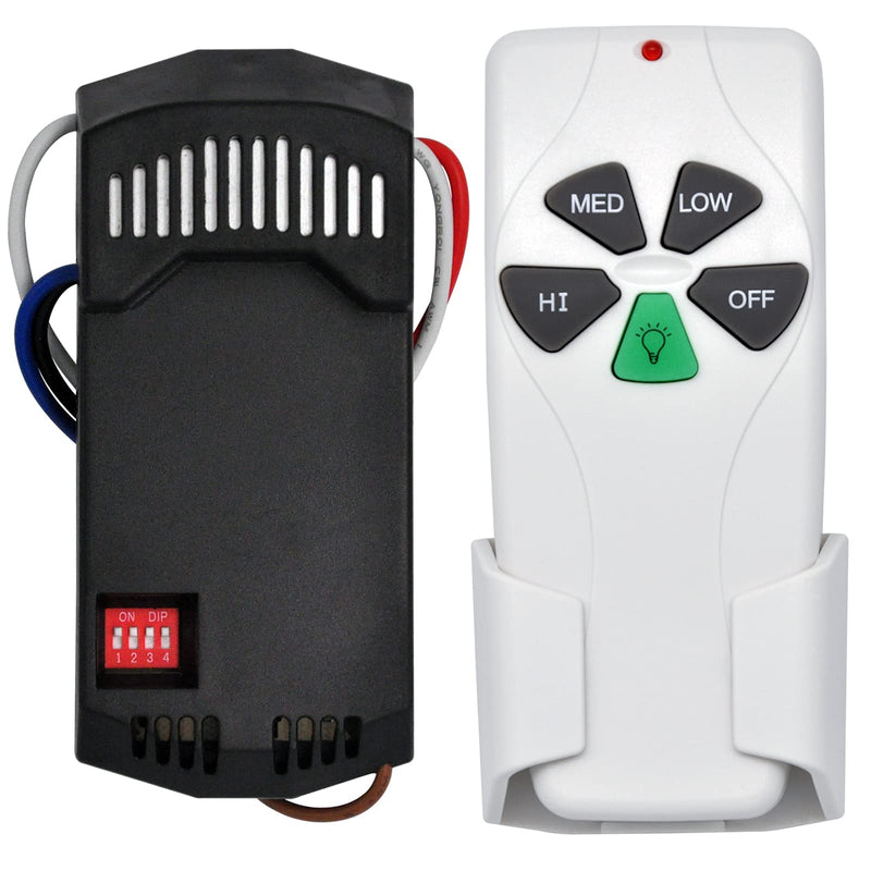 Universal Ceiling Fan Remote Control Kit Replacement for Harbor Breeze Hampton Bay Hunter Litex, 3-Speed Light Dimmer with FAN28R Receiver, Replace FAN-53T 2AAZPFAN53T 11T KUJCE9103 UC7030T FAN28R FAN-53T Remote Kit