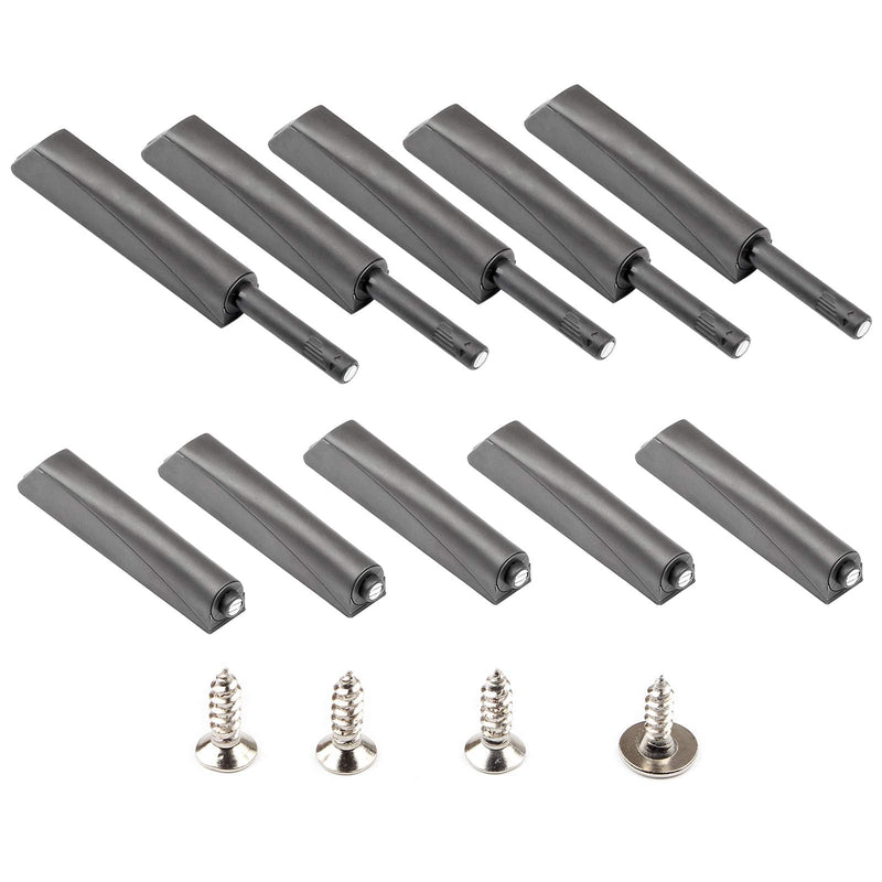 Magnetic Push Open Latches for Cabinet Doors 10 Pack Dark Grey Recessed Cabinet Doors Push to Open Cabinet Hardware Kitchen Push Touch Release Latches dark grey 10 pack