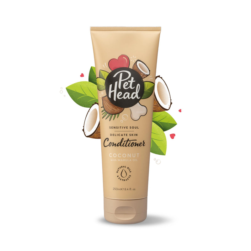 Pet Head Sensitive Soul Dog Conditioner | Coconut Scent | Conditioner for Dogs with Sensitive Skin | Professional Grooming | Vegan | pH-Neutral | Gentle Formula for Puppies | Made in USA | 8.4 fl. oz. - PawsPlanet Australia