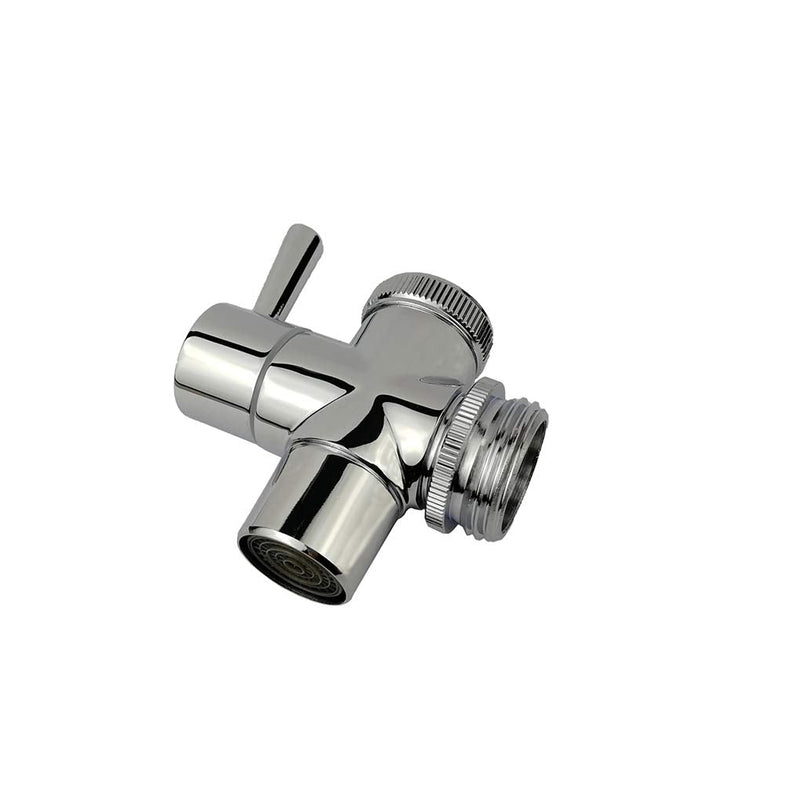 Sink to Garden Hose Diverter All Brass Adapter Valve with Aerator, for Bathroom/Kitchen Sink Faucet Connection Portable Washing Machine/Dishwasher (G1/2 * 3/4", Chrome) G1/2*3/4"
