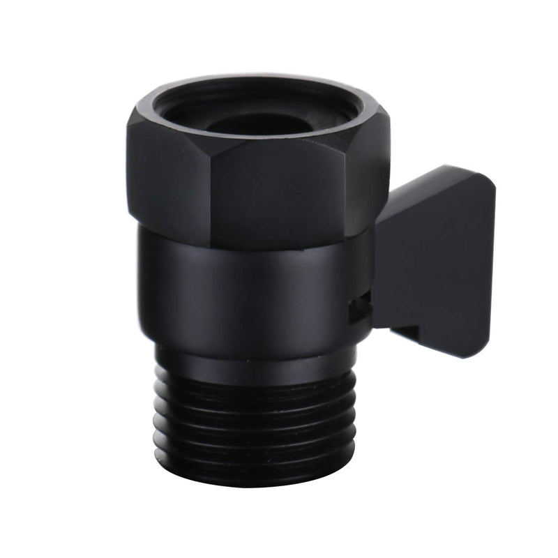 Water Flow Control Valve Brass Shut Off Valve,Matte Black G1/2 Shower Head Flow Control Valve Adjustable Water Volume Valve for Hand Held Shower Head & Bidet Sprayer Matte Black