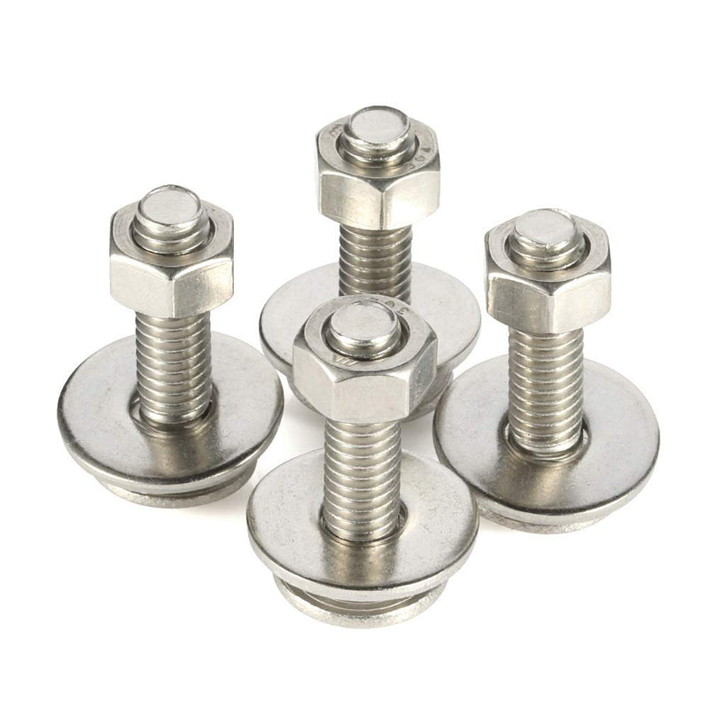5/16-18 x 1-1/4" Carriage Bolts and Nuts Kit, Round Head Square Neck Screws, Stainless Steel 18-8 (304), 10 Sets 5/16-18 x 1-1/4"