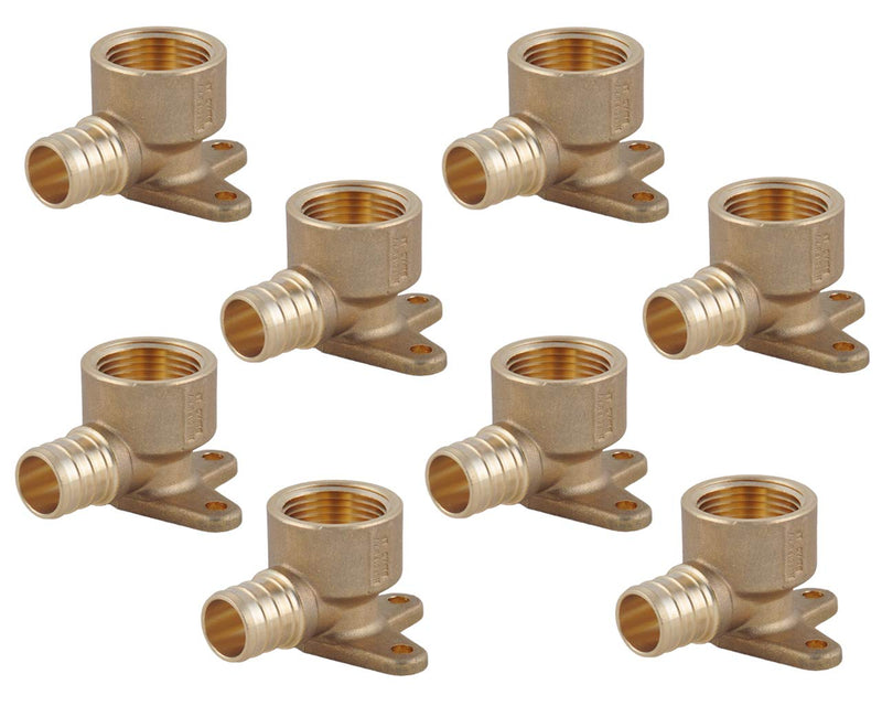 LD Valve- F1807 Brass PEX Fittings -3/4"PEX x 3/4"FPT Drop Ear Elbow with CUPC Certified for Pex Tubing (8-Pack)