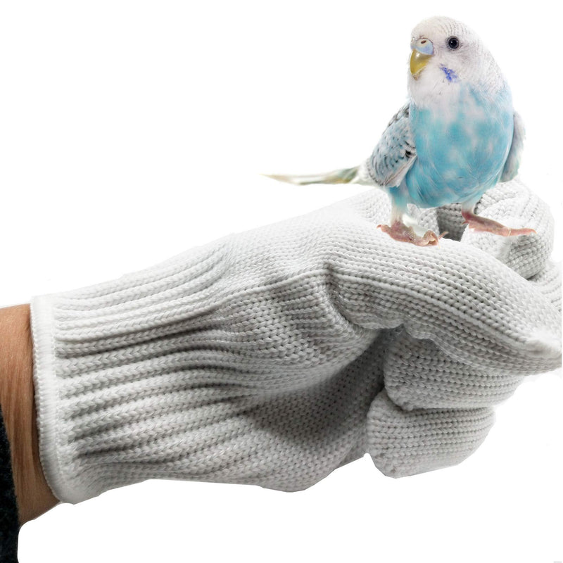 alfyng Bird Training Anti-Bite Parrot Chewing Protective Gloves, Small Animal Handling Gloves for Parrotlets Cockatiels Finch Macaw (1 Pair White)