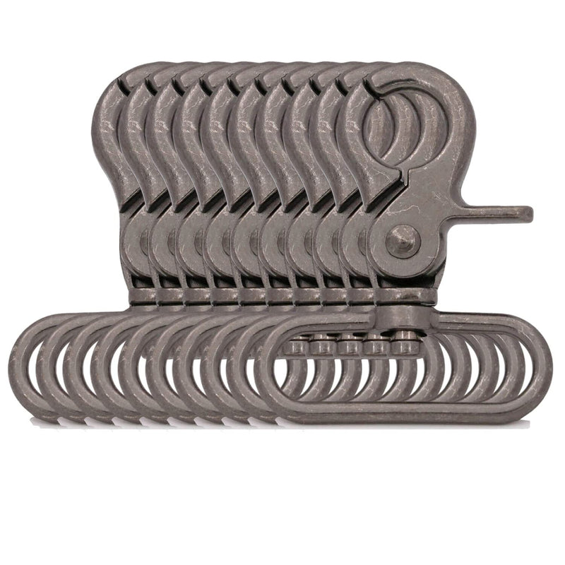 BIKICOCO 1-1/2'' Swivel Trigger Snap Hook Lobster Claw Clasp Spring Loaded Clip, Oval-Ring Ended, Gunmetal - Pack of 10 1-1/2'' Eyelet Gunmetal x 10 Pcs
