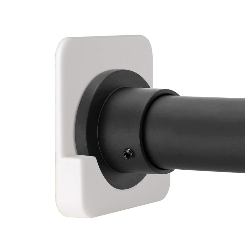 Adhesive Shower Rod Tension Holder | Mount Retainer for Wall | No Drilling | Stick On | 2 Pack, White (Shower Curtain Rod Not Included)