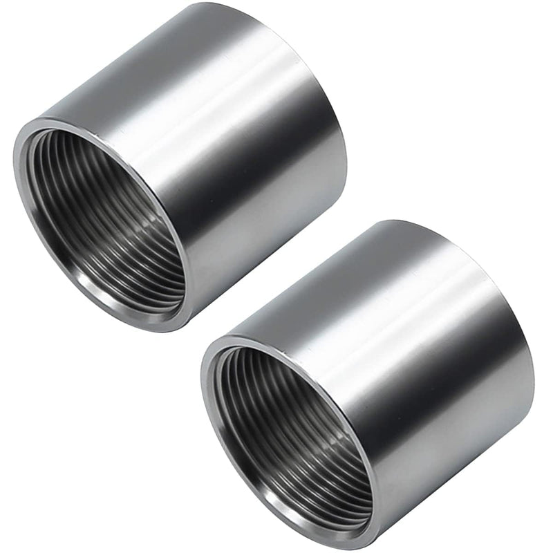Beduan Stainless Steel Cast Pipe Fitting, Coupling, 1/2" x 1/2" Female Threaded (1" Length, Pack of 2) 1/2" Female x 1" Length