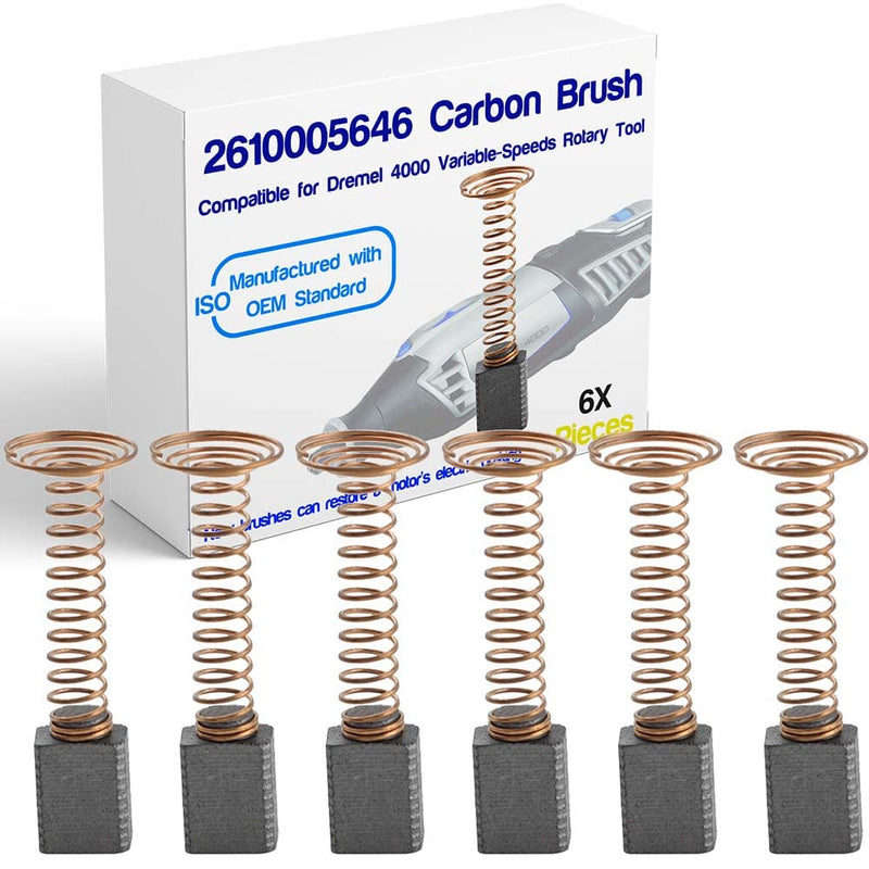 6 PCS Carbon Brushes Repairing Part Compatible with for Dremel 4000 Motor Brush,for Dremel 2610005646 Motor Replacement Part 6 Pack