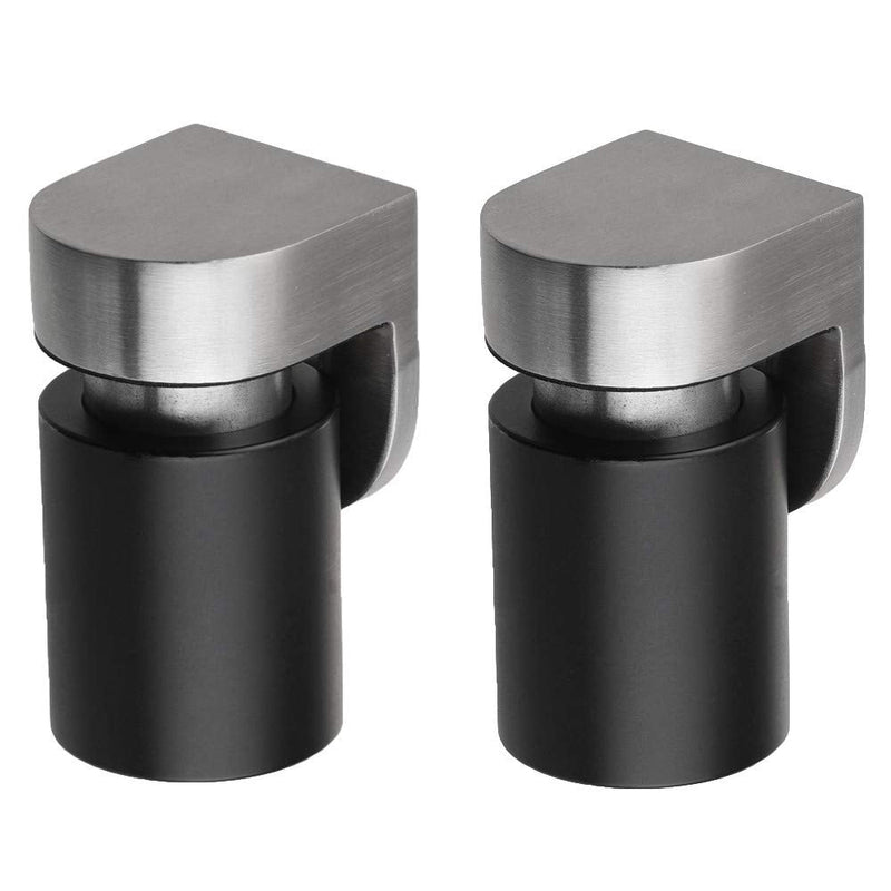 DS-004 Stainless Steel Noise Cancelling Magnetic Door Stop with Soundproof Rubber, Floor Mounted, 2 Pack