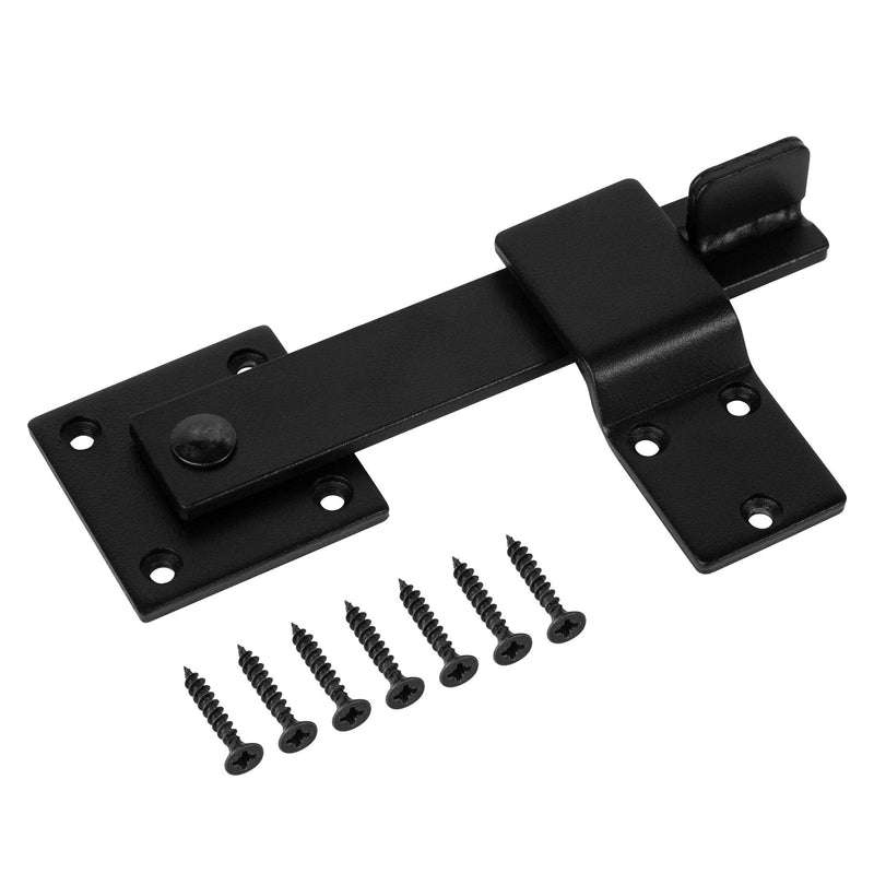 Sturdy 6" Farm Flip Fence Gate Latch, Barn Door Lock Flip Latch Hardware, Rustic Gate Lock for Cabinet, Shed, Sliding Doors, Matte Black 6in