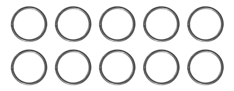 US Stainless 10 Pieces Stainless Steel 316 Round Ring Welded 3/16" x 1 3/4" (5mm x 45mm ID) Marine Grade
