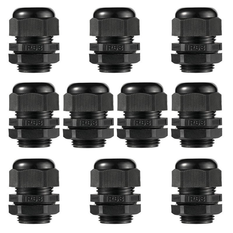 PENGLIN Cable Glands 3/4" NPT Nylon Cable Connector, Strain Relief Cord Connector, IP68 Waterproof Adjustable Locknut(3/4 Inch (10-Pack)) 3/4 Inch (10-Pack)
