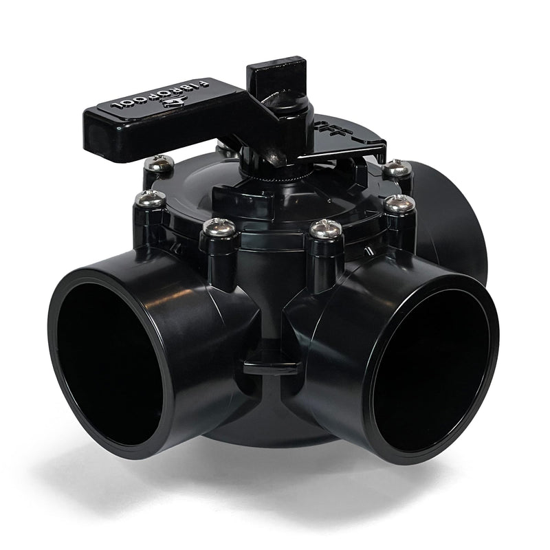 FibroPool Swimming Pool Diverter Valve – 2 Inch 3-Way Posi-Close Slip Valve, Lubeless PTFE Seats, CPVC Construction, Ideal for Pools, Spas, Heaters, Chemical Dispensers, and Salt Generators