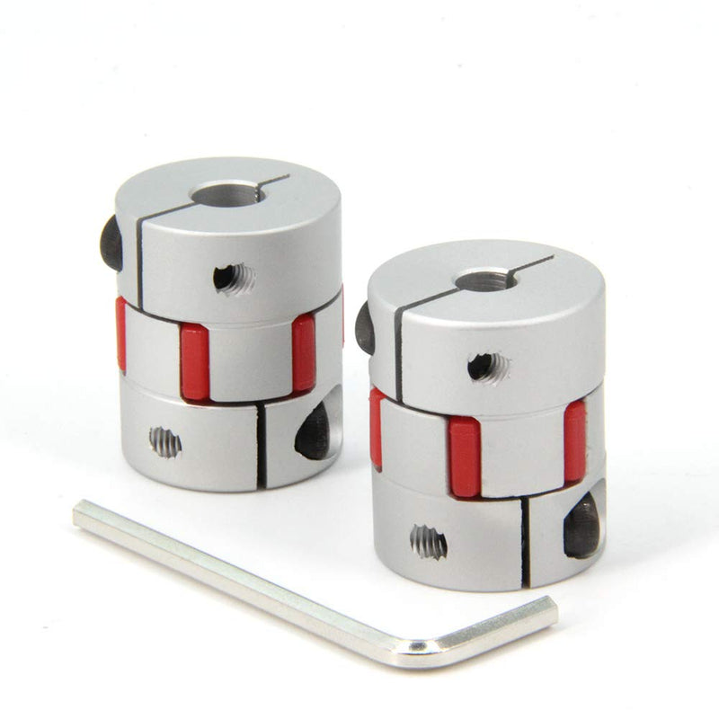 Zeberoxyz 2PCS 6.35mm to 8mm Aluminium Plum Flexible Shaft Coupling Diameter25mm Length30mm 6.35x8mm Motor Connector Flexible Coupler for 3D Printer CNC Machine and Servo Stepped Motor（6.35x8mm） D25 L30