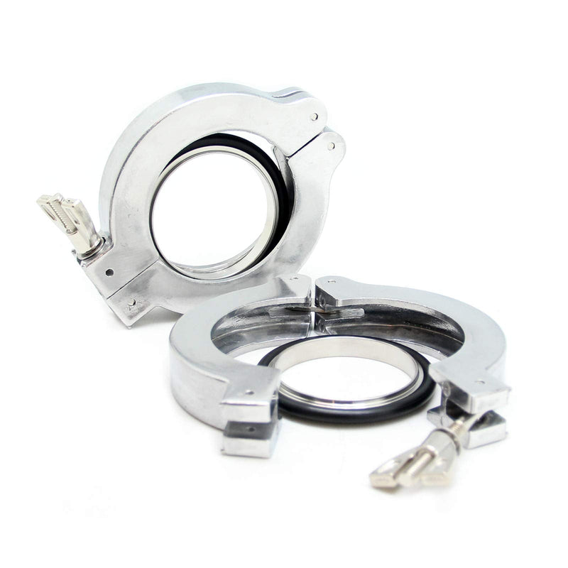 QiiMii KF-50 Aluminium Wing Nut Hinge Clamp with FKM O-Ring and SS304 Center Ring, 2 Pack Aluminum KF-50(2 pack)