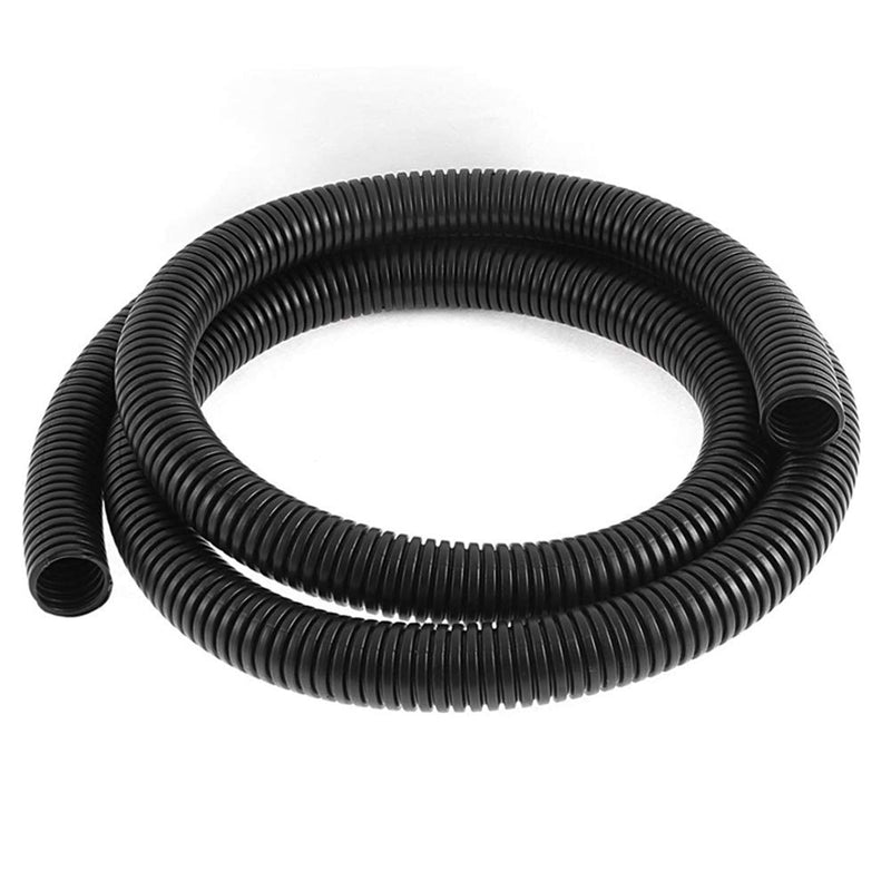 YXQ 10Ft 1/2inch ID Corrugated Tubing Not-Split Flexible Bellows Tube Pipe Preservative for Electric Conduit Liquid Black PE Plastic 3.05M Length 12mm ID.