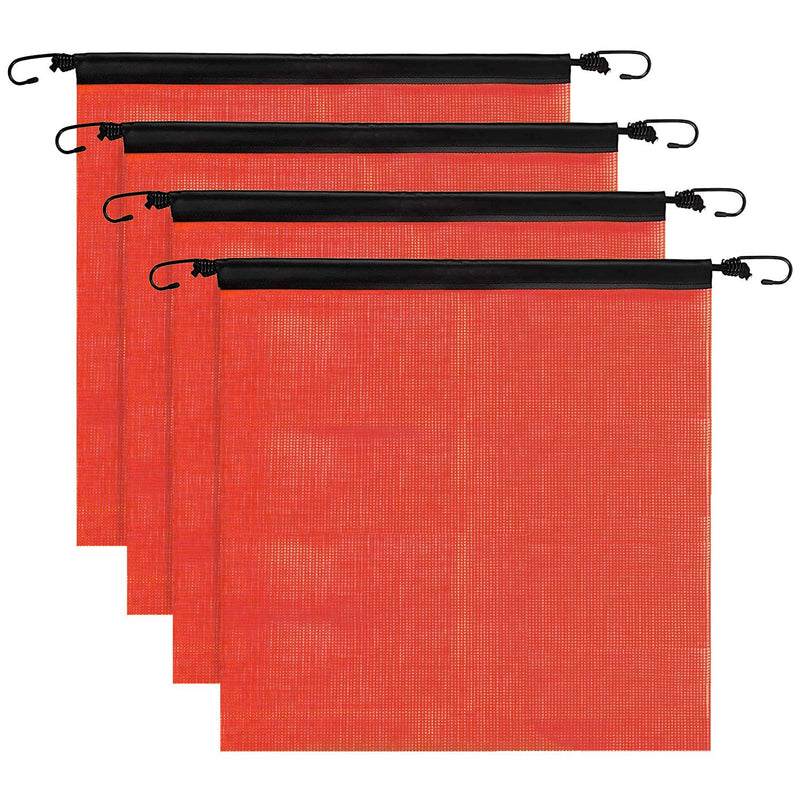 4 pcs Safety Flags for Trucks Warning Flag Safety Flag with Elastic Cord Safety Flag with Bungee Rope