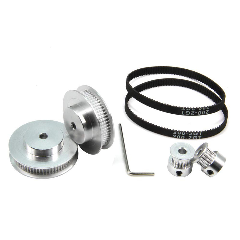 Zeberoxyz 2PCS Set GT2 Synchronous Wheel 20&60 Teeth 5mm Bore Aluminum Timing Pulleys with 2PCS Length 200mm Width 6mm Belt (20-60T-5B-6) 20-60T-5B-6