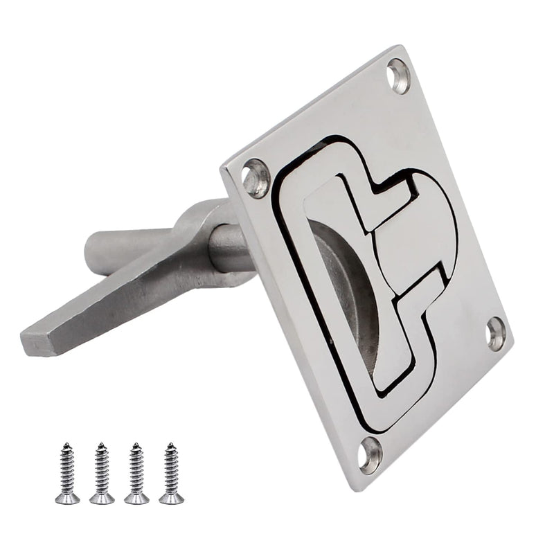SHENGHUISS Boat Cam Latch Locking Marine Hatch Handle Heavy Duty Stainless Steel 316 Turning Lock Lift Ring W/Screws