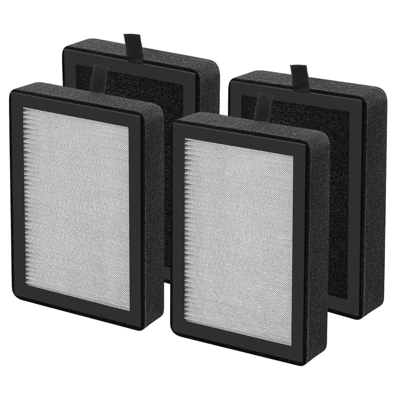 4 Pack LV-H128 Replacement Filter Compatible with LEVOIT LV-H128 / PUURVSAS (HM669A) / ROVACS (RV60) Air Purifier, 3-in-1 H13 Ture HEPA and Activated Carbon Filters, Replace Part #LV-H128-RF 128-4 Pack