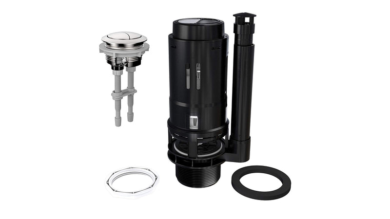R&T A2422M 3-Inch Dual Flush Valve with Push Button Dual Flush Toilet Repair Kit Toilet Tank Parts Replacement for 2-piece Toilet Fit 3 INCH Hole Size Toilet