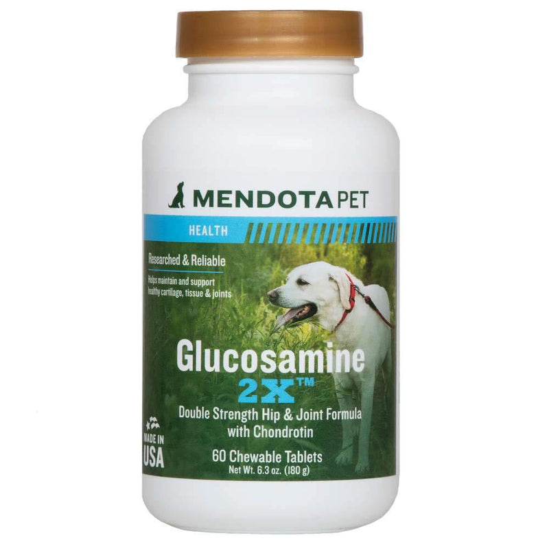Mendota Pet Glucosamine 2X - 60 Tablets - Dog Hip & Joint Tablets - PawsPlanet Australia