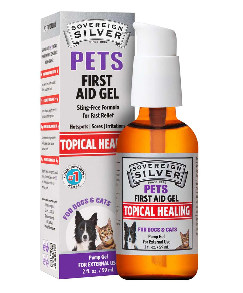 Sovereign Silver First Aid Gel for Pets - Topical Healing for Dogs and Cats, 2oz Pump Gel 2 Oz (Pack of 1) - PawsPlanet Australia