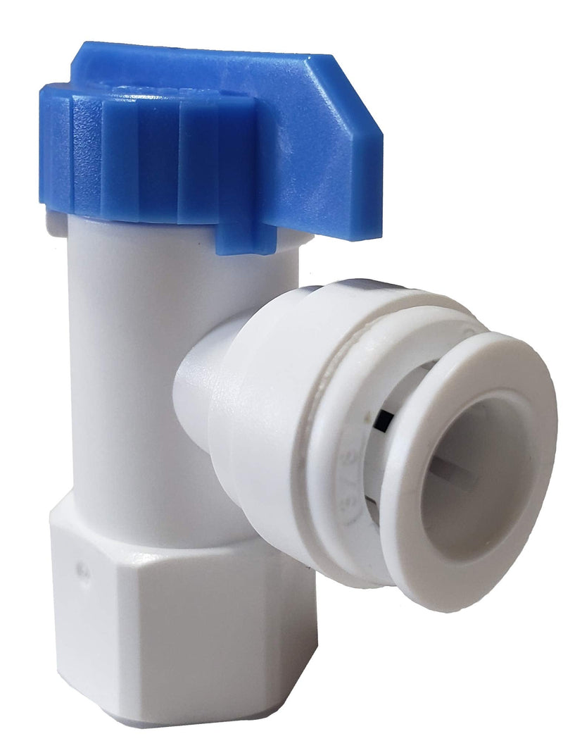 Quick Connect Tank Ball Valve with Gasket For Water Purification Systems And Reverse Osmosis System Pressurized Water Storage Tank (1/4" Female NPT x 3/8" OD Quick Connect) 1/4" Female NPT x 3/8" OD Quick Connect