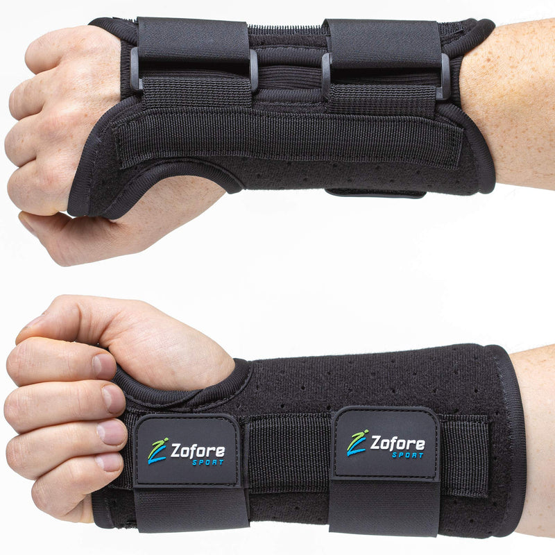 Carpal Tunnel Wrist Brace Support with 2 Straps and Metal Splint Stabilizer - Helps Relieve Tendinitis Arthritis Carpal Tunnel Pain - Reduces Recovery Time for Men Women - Right (L/XL) 2 strap brace Right L/XL