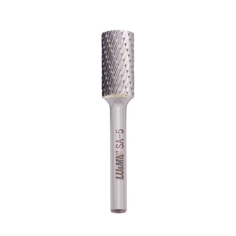 SA-5 Tungsten Carbide Burr Cylinder Shape Double Cut Rotary Burr File(1/2” cutter Dia X 1”Cutter Length) with 1/4'' Shank dia By LU&MN SA-5