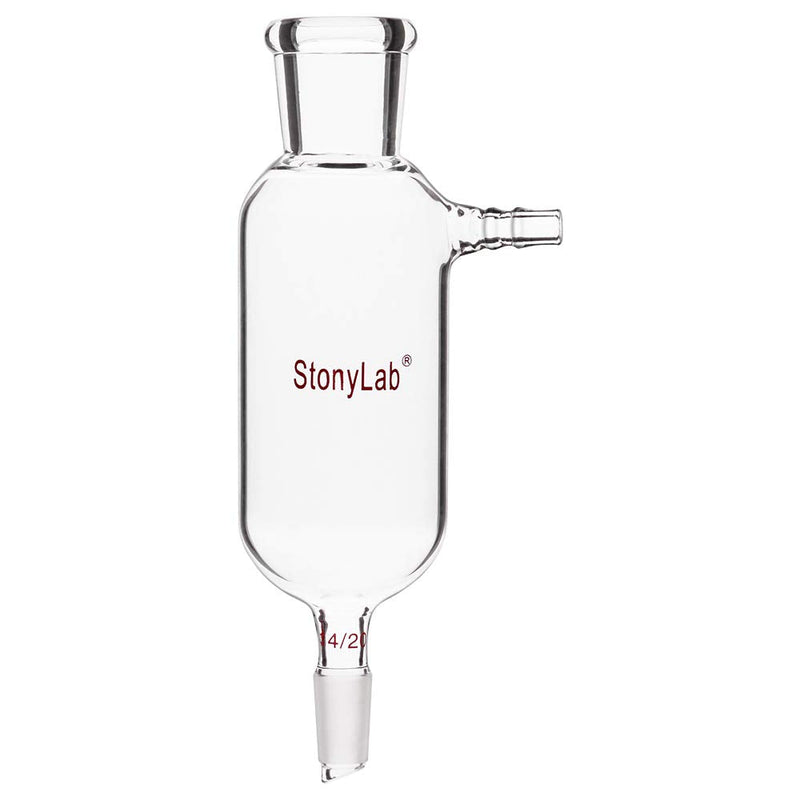 stonylab Vacuum Filtration Adapter, Borosilicate Glass Adapter with 14/20 Standard Taper Inner Lower Joint, Pluro Stopper Size #5, 250 ml 14/20 Joint