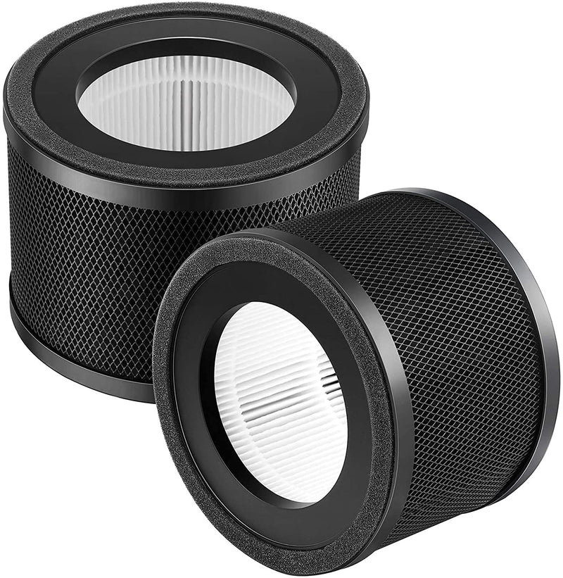 2 Pack TT-AP001 Replacement Filter, Compatible with TaoTronics TT-AP001 and VAVA VA-EE014, 3-in-1 HEPA and Activated Carbon Filter