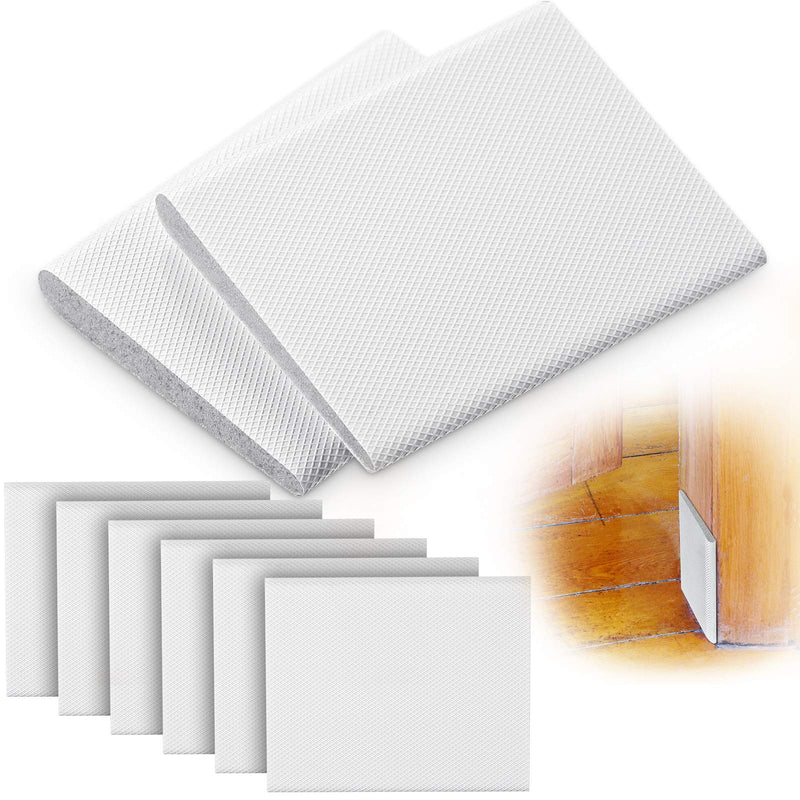 6 Pieces Self-Adhesive Door Corner Seals, Weather Stripping Draft Stopper, Door Frame Seal Corner Foam for Weather Protection, for Lsolation of Noise (White) White