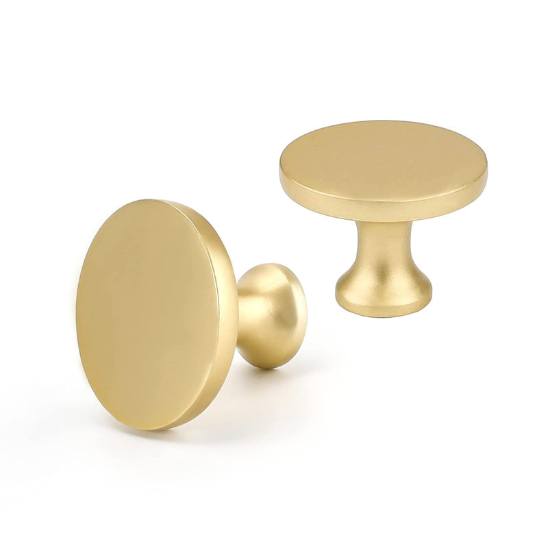 goldenwarm 10Pack Gold Knobs for Dresser, Gold Cabinet Knobs Matte Gold Drawer Knobs, Brushed Gold Dresser Knobs Round Brass Kitchen Cabinet Knobs 10 Pack Matte Gold-Round