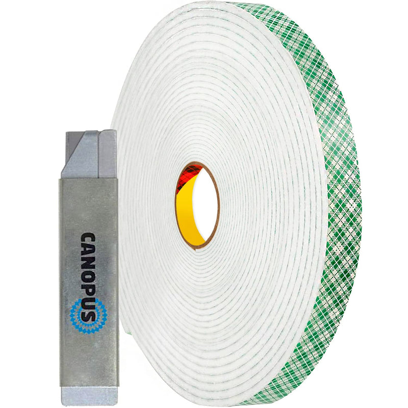 CANOPUS Double Sided Foam Tape for Craft and Card Making Projects, Heavy Duty Adhesive Mounting Tape 4016 (0.5in x 36yd) 0.5inx36yd
