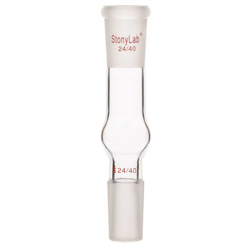stonylab Borosilicate Glass Drying Tube Adapter, Two 24/40 Joints Straight Drying Tube for Laboratory 24/40 Joint