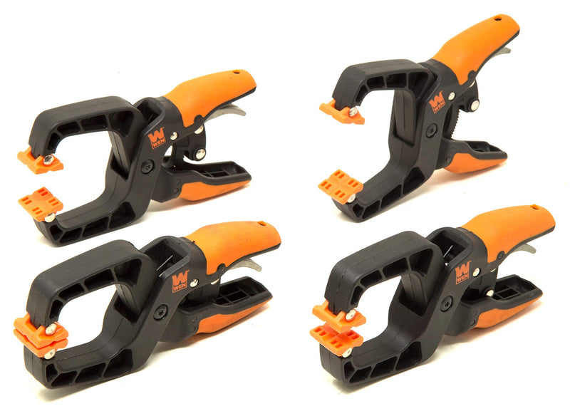 WEN CLH151 Quick-Release Ratcheting Hand Clamps with 1.5-Inch Jaw Opening and 1.5-Inch Throat, 4 Pack 1.5-Inch Jaw Opening, 2-Pack