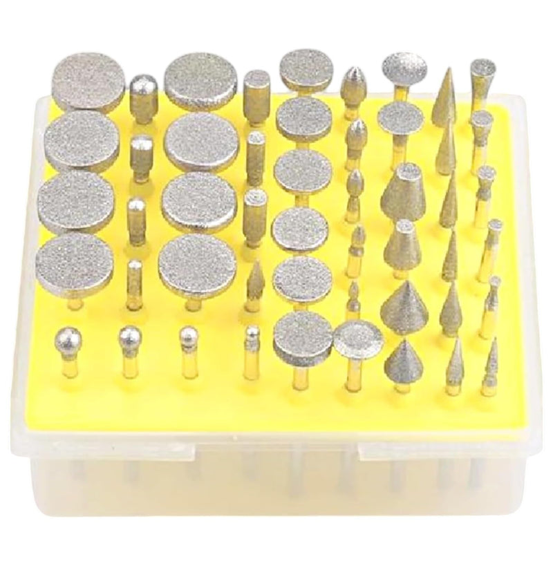CNQLIS 50 Pcs Diamond Burr Set Coated Grinding Stone Carving Bits, Diamond Bits for Dremel Rotary Tools Big Head