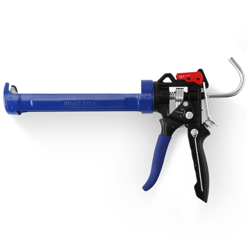 WORKPRO Caulking Gun, Hand Caulk Gun with Adjustable 9:1&18:1 Thrust Ratio 10 oz