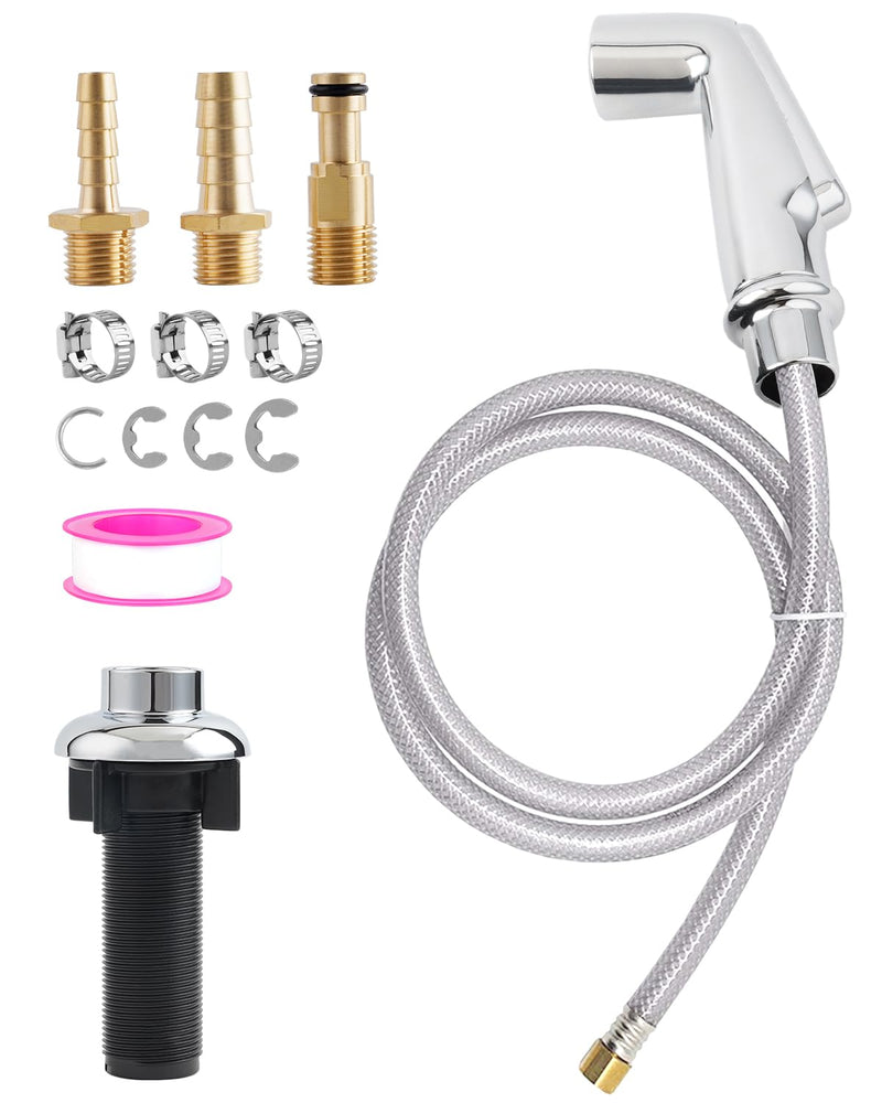 Kitchen Sink Side Sprayer with Quick Side Connector Compatible with Moen Faucet Sprayer Replacement, Kitchen Sink Faucet Sprayer Attachment with Water Hose/Holder, Chrome Finish