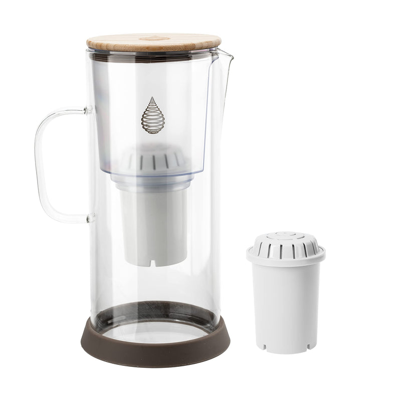 Invigorated Water pH Restore Glass Alkaline Water Pitcher - PH001 Filter - Replacement Cartridge Bundle
