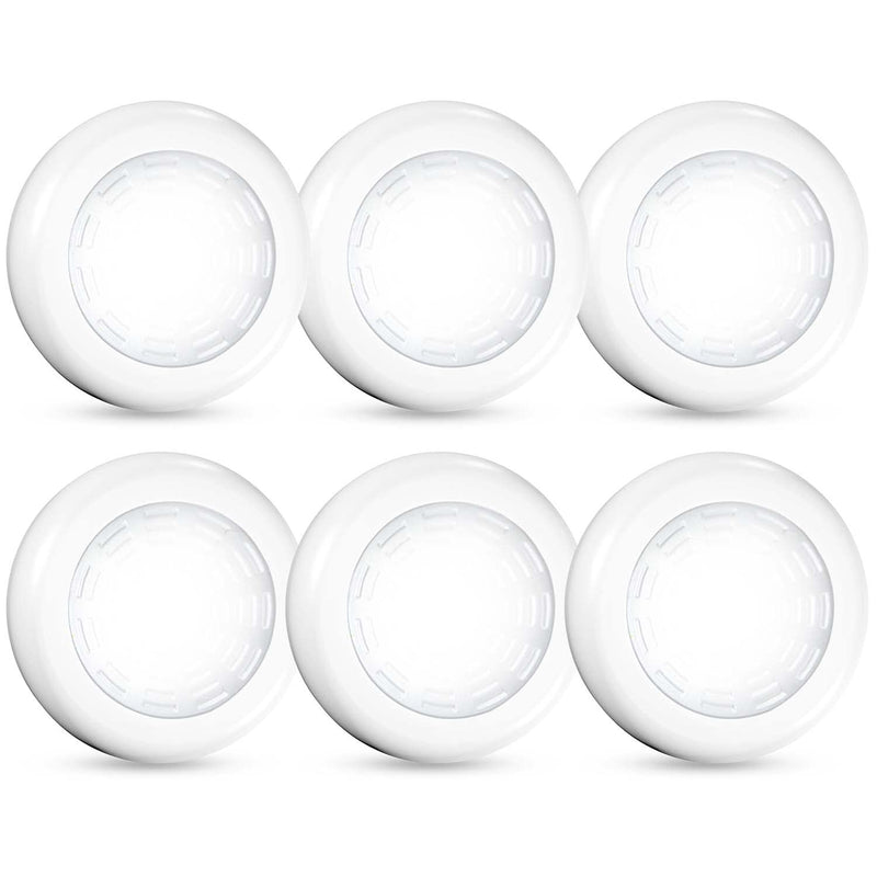 Tap Light Push Lights, 6 Pack Portable Bright LED Puck Light Touch Light Night Lights Push Lights Battery Operated Under Cabinet Lighting for Closet Kitchen Under Counter Classroom Indoor Outdoor 6-Pack