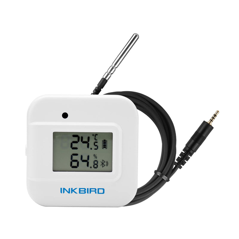 Inkbird Smart Thermometer Temperature and Humidity Monitor Hygrometer Indoor, Free APP for iOS and Android, IBS-TH2 Plus Version Supports External Temperature Probe and Digital Display With External Temperature Probe