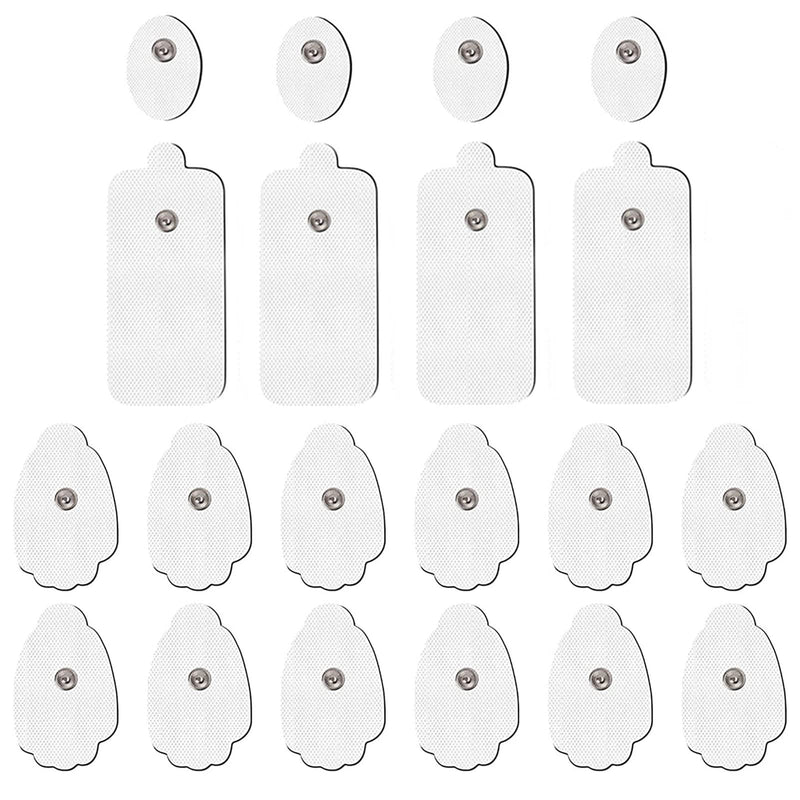 TENS Unit Electrode Pads 20pcs 3.5mm Tens Unit Muscle Stimulator TENS Unit Pads Replacement Pads Snap Stim Pads TENS Unit Pads Snap on Connector for NURSAL AUVON TENS Electrode Pads/Medvice TENS White