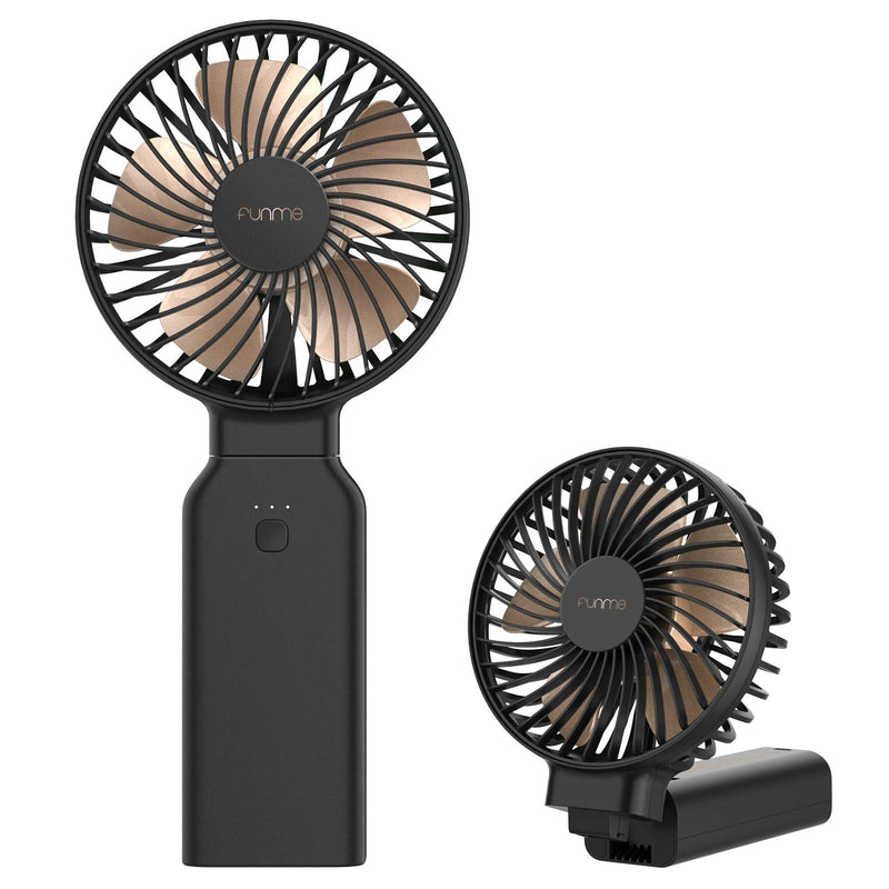 OUTXE Funme Handheld Fan 10000mAh Desk Fan Portable Battery Travel Fan, Powerful Airflow, Last 9-53 hrs for Travel, Camping and Outdoor Activities Black,10000mAh