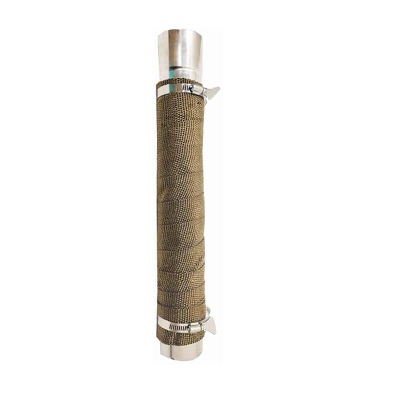 FIREHIKING Fireproof Pipe Wrap (Basalt Fiber) Anti Scalding Chimney Ribbon Stove Flue Protector with 2 Clamps