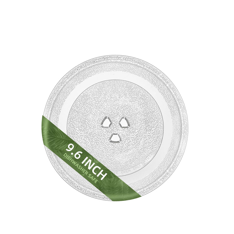 9.6" Small Microwave Glass Turntable Compatible with Panasonic F06016D00XN A06015G10XN, 9-5/8 inch Replacement Microwave Glass Plate for Insignia 252100500496, 245mm Galanz Nostalgia 9.6"