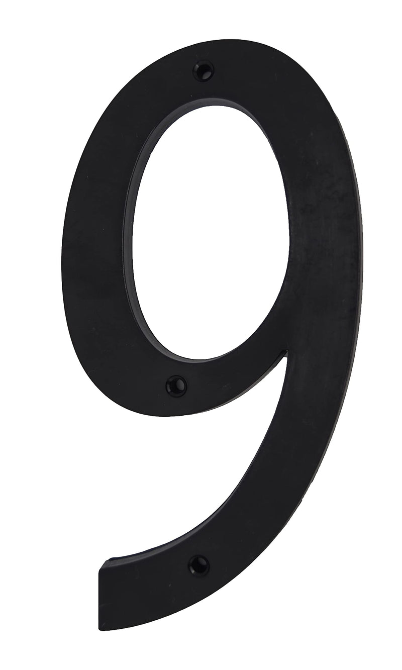 6 Inch House Home Address Street Numbers for Outdoor Indoor Exterior Building Apartment Yard Black Plastic, UV Resistant Number 0-9 Letter A-G (9) 9