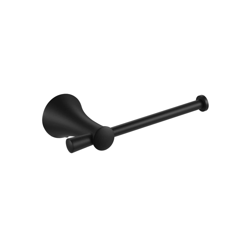 PARLOS Brass Toilet Paper Holder Tissue Roll Hanger for Bathroom & Kitchen Wall Mounted with Screws, Matte Black